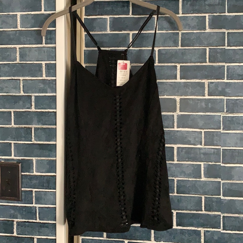 Velvet black racer back tank